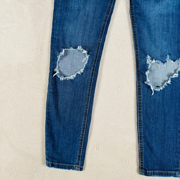 Free People Jeans Womens 29R Med Wash Blue Denim We The People Skinny Distressed - Picture 5 of 9